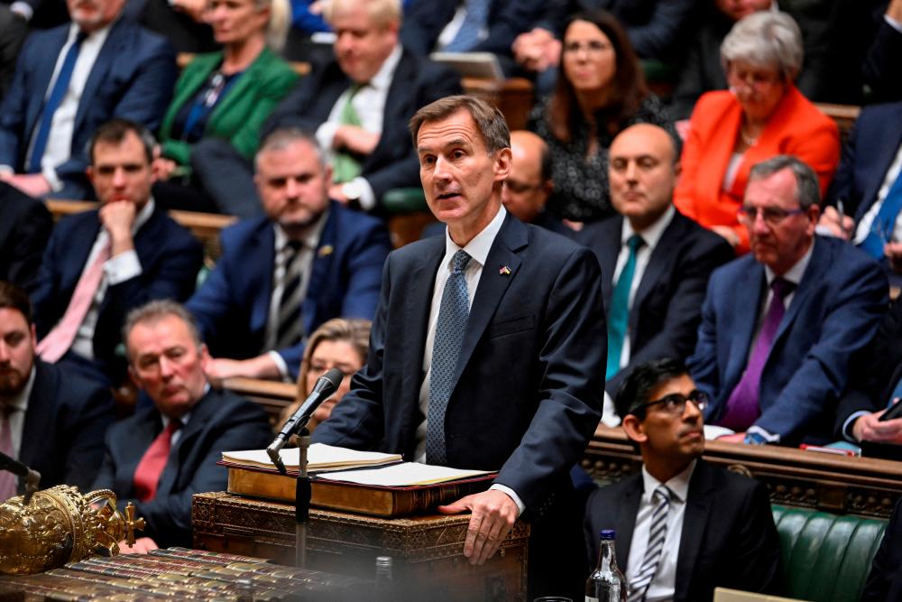 Britain’s Chancellor of the Exchequer Jeremy Hunt gives Autumn Statement at the House of Commons in London, Britain, November 17, 2022. REUTERSPIX