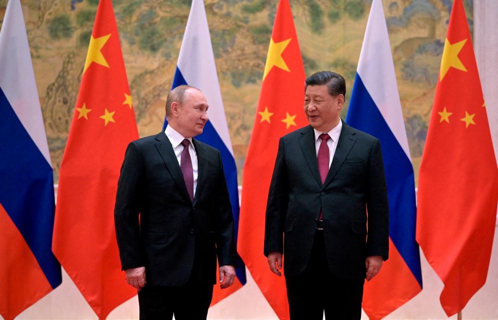 Russian President Vladimir Putin attends a meeting with Chinese President Xi Jinping in Beijing, China February 4, 2022. AFPPIX