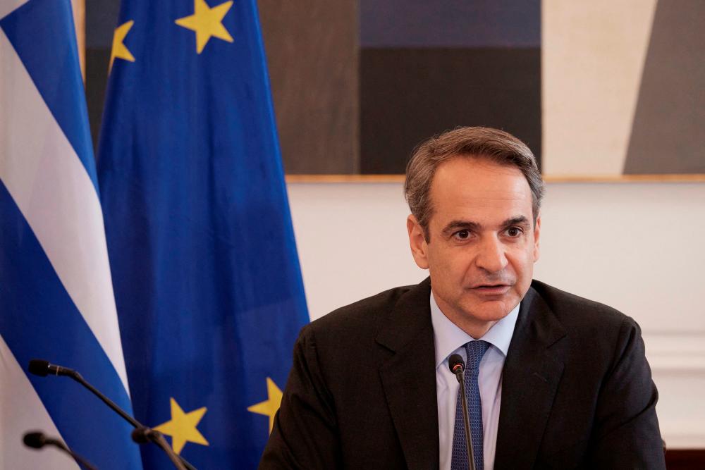 Greek Prime Minister Kyriakos Mitsotakis leads a cabinet meeting at the Maximos Mansion in Athens, Greece, March 28, 2023. REUTERSPIX