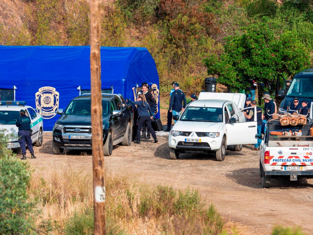 Police prepare to search a reservoir for the body of Madeleine McCann, who went missing in the Portuguese Algarve in May 2007, in Silves, Portugal, May 23, 2023. REUTERSPIX
