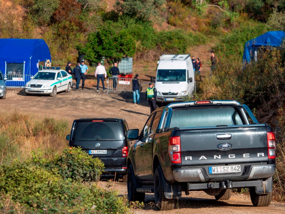 Portuguese and German police search teams and vehicles are seen at the site of a remote reservoir near the area where British girl Madeleine McCann went missing in the Portuguese Algarve in May 2007, in Silves, Portugal, May 24, 2023/REUTERSpix