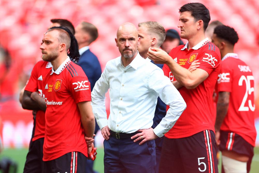 Manchester United manager Erik ten Hag looks dejected after the match/REUTERSPix