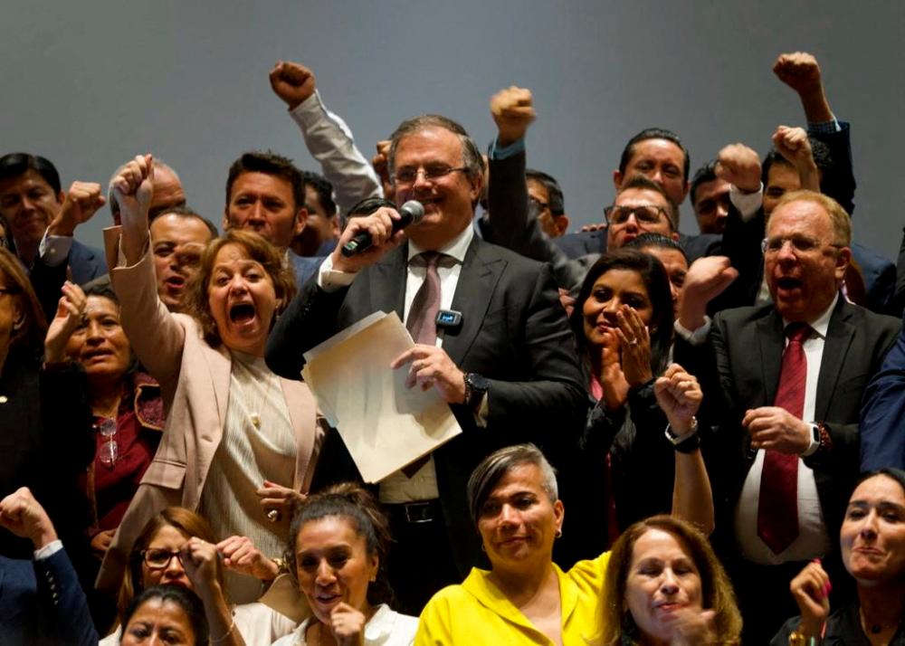 Mexican Foreign Minister Marcelo Ebrard announces he will resign next week to focus on winning the nomination of the leftist National Regeneration Movement (MORENA) ruling party for next year’s presidential election, at a hotel in Mexico City, Mexico, June 6, 2023. REUTERSPIX