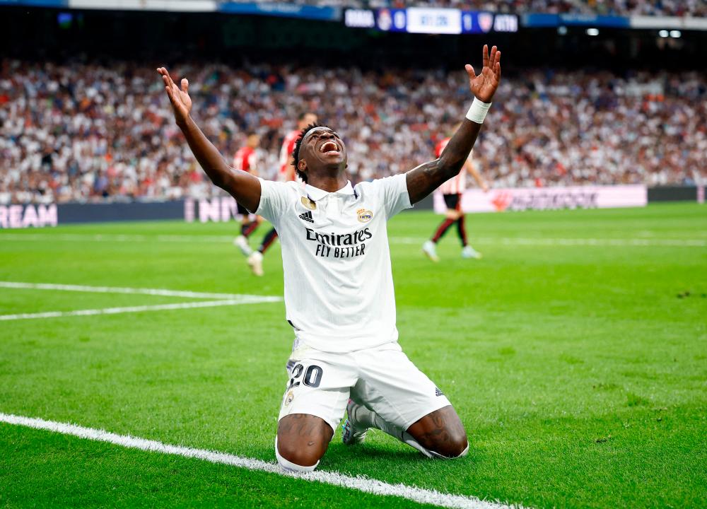 June 4, 2023 Real Madrid’s Vinicius Junior reacts REUTERSPIX