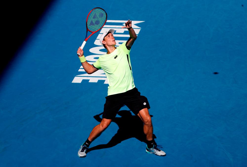 Poland’s Kamil Majchrzak in action during his second round match against Australia’s Alex de Minaur/REUTERSPix