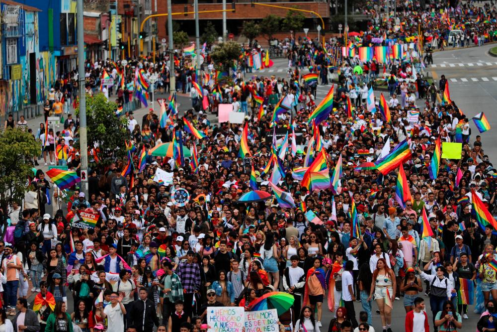 Members of the LGBTQ+ community gather to mark Pride month, in Bogota, Colombia July 2, 2023. REUTERSPIX