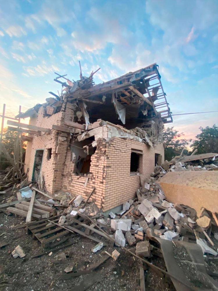A view shows a house destroyed in a Russian missile strike, amid Russia’s attack on Ukraine, in Kyiv region, Ukraine August 27, 2023. REUTERSPIX