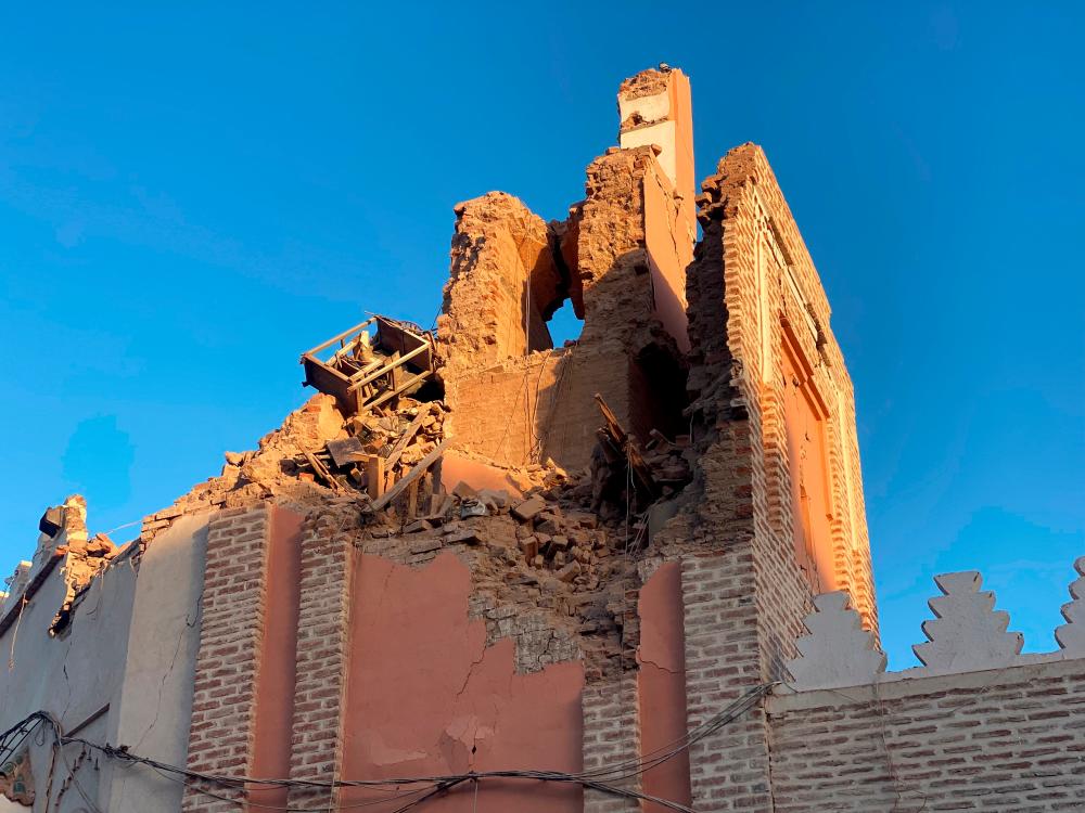 A general view of damage in the historic city of Marrakech, following a powerful earthquake in Morocco//Reuterspix