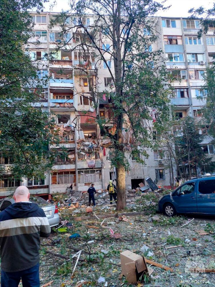 A view shows a multi-storey residential building following a reported gas explosion in the city of Balashikha near Moscow, Russia, September 20, 2023/REUTERSPix