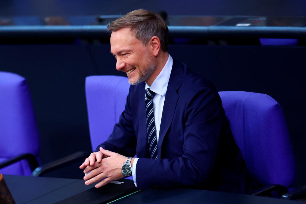 German Finance Minister Christian Lindner reacts on the day of a government declaration on the budget situation to the lower house of parliament Bundestag in Berlin, Germany/REUTERSPix