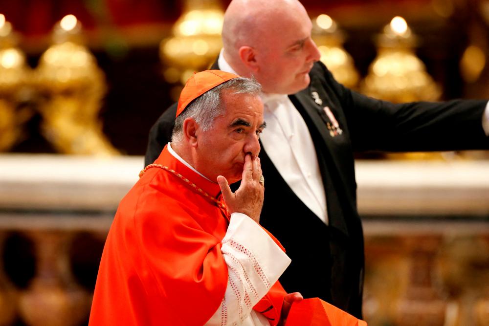 Cardinal Angelo Becciu arrives at a consistory ceremony to elevate Roman Catholic prelates to the rank of cardinal, at Saint Peter’s Basilica at the Vatican, August 27, 2022/REUTERSPix