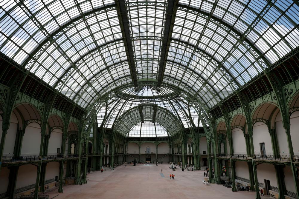An interior view of the Grand Palais during the visit of French President Emmanuel Macron, 100 days ahead of the Paris 2024 Olympic Games in Paris, France, April 15, 2024/REUTERSPix