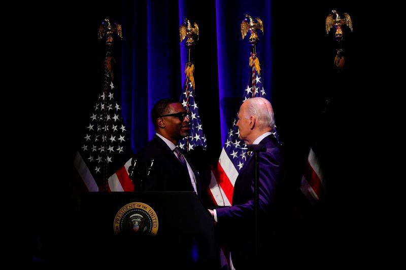 CEO of NAACP Derrick Johnson and President Joe Biden - REUTERSpix