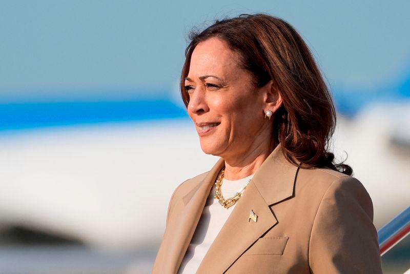 U.S. Vice President Kamala Harris steps off of Air Force Two upon arrival at Joint Base Andrews in Maryland - REUTERSpix