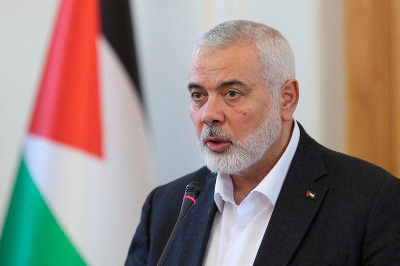 Palestinian group Hamas’ top leader, Ismail Haniyeh speaks during a press conference in Tehran - REUTERSpix