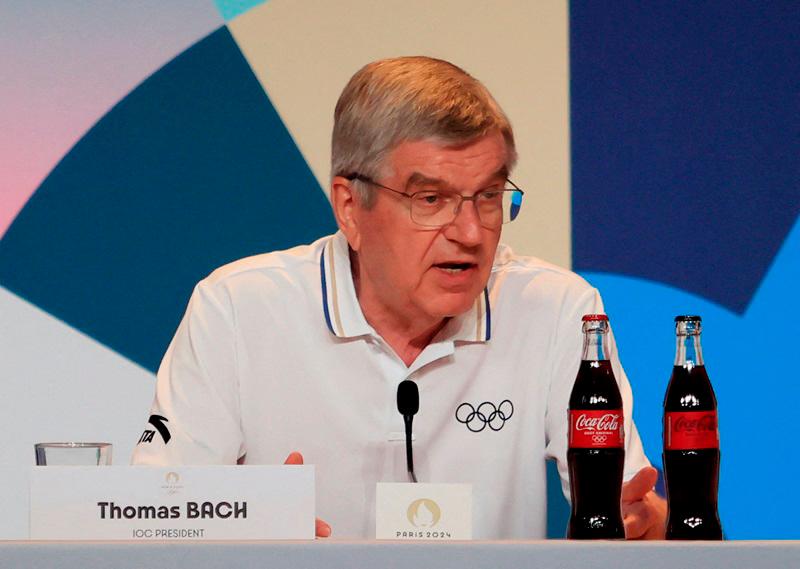 Paris 2024 Olympics - IOC and Paris2024 Joint Press Briefing - Main Press Centre, Paris, France - August 03, 2024.IOC President Thomas Bach during the press conference REUTERS/Carlos Perez Gallardo