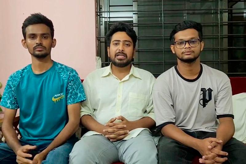 Asif Mahmud, Nahid Islam, and Abu Bakar Majumder, student leaders who spearheaded a movement against job quotas that turned into a call for Prime Minister Sheikh Hasina to resign - REUTERSpix