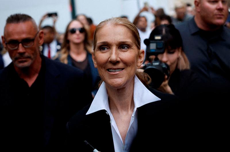 Singer Celine Dion, outside her hotel ahead of the Paris 2024 Olympics/REUTERSPIX