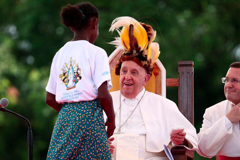 Pope Francis meets with the faithful of the diocese of Vanimo at the esplanade in front of the Holy Cross Cathedral in Vanimo, Papua New Guinea, September 8, 2024. - REUTERSPIX