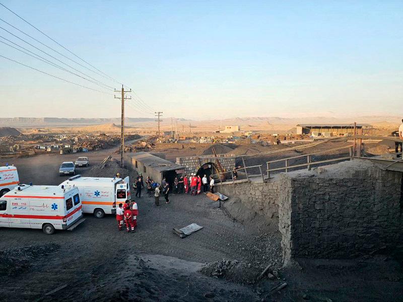 Rescuers work following a gas explosion in a coal mine in South Khorasan Province, Iran September 22, 2024. - Iranian Red Crescent Society/WANA (West Asia News Agency)/Handout via REUTERS