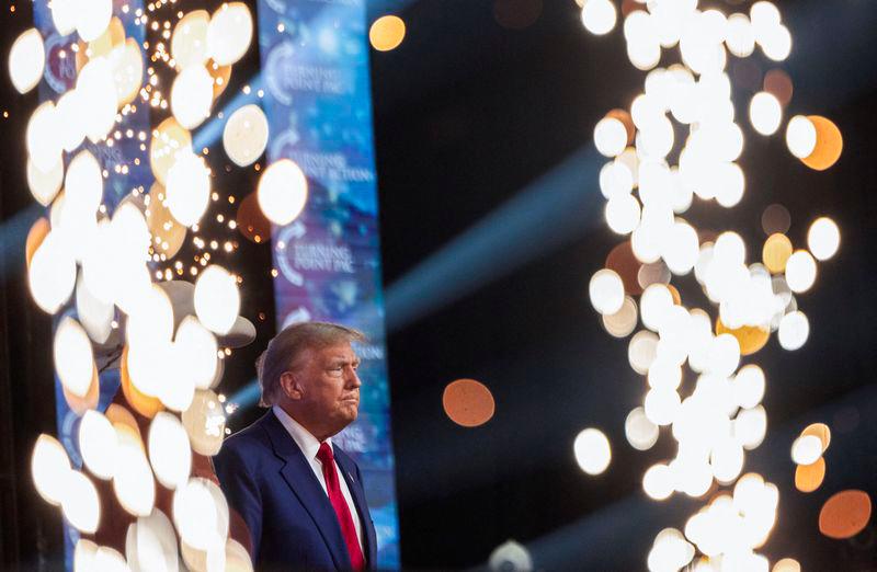 Republican presidential nominee and former U.S. President Donald Trump attends a campaign event sponsored by conservative group Turning Point USA, in Duluth, Georgia, U.S., October 23, 2024. - REUTERSPIX