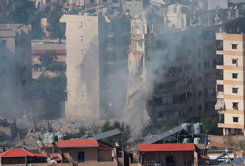 A view shows buildings damaged in yesterday's Israeli airstrikes, amid ongoing hostilities between Hezbollah and Israeli forces, in Beirut’s southern suburbs, Lebanon October 24, 2024. - REUTERSPIX