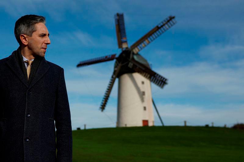 Taoiseach (Prime Minister) and leader of Fine Gael Simon Harris looks on as he canvasses ahead of a general election, in Skerries, Ireland November 21, 2024. - REUTERSPIX