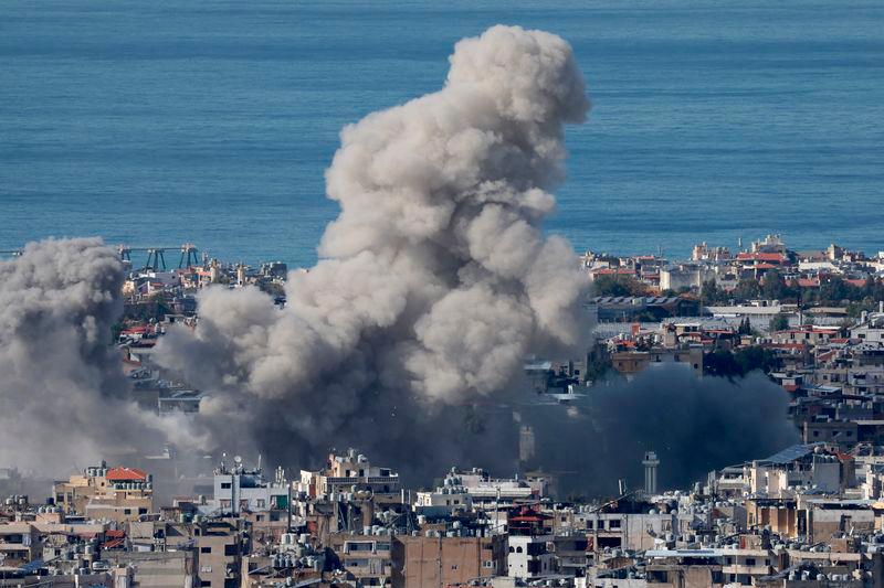 Smoke billows over Beirut’s southern suburbs, after an Israeli strike, amid the ongoing hostilities between Hezbollah and Israeli forces, as seen from Baabda, Lebanon - REUTERSpix