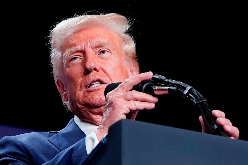 U.S. President Donald Trump speaks during a House Republican members conference meeting in Trump National Doral resort, in Miami, Florida, U.S. January 27, 2025. - REUTERSPIX