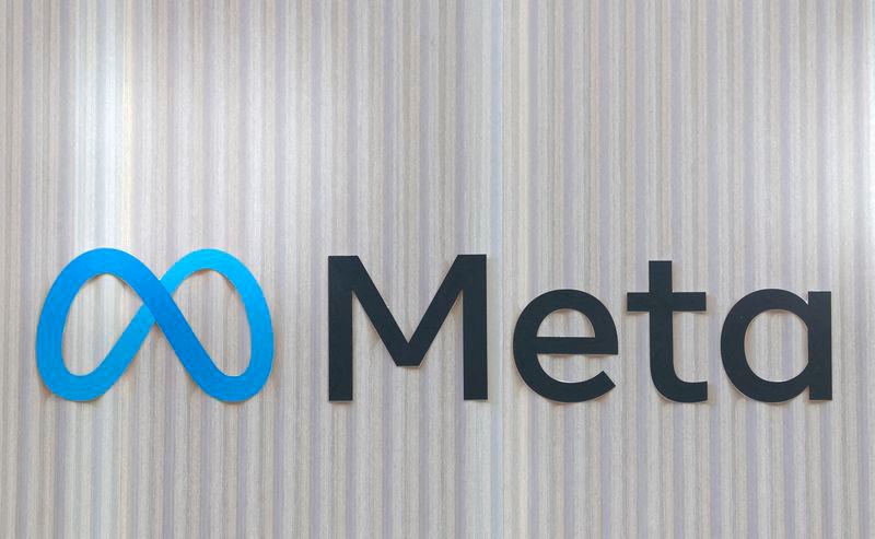 The logo of Meta is seen at the entrance of the company’s temporary stand ahead of the World Economic Forum (WEF) in Davos, Switzerland. REUTERSpix