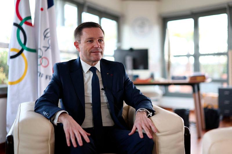 French Olympic Committee and International Cycling Union president David Lappartient attends an interview about his candidacy for the presidency of the International Olympic Committee (IOC), in Paris, France, March 13, 2025.- REUTERSPIX