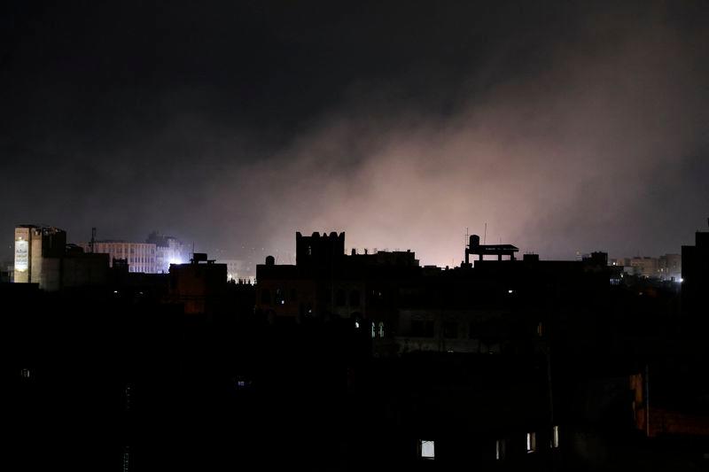 Dust rises from the site of strikes in Sanaa, Yemen March 15, 2025. - REUTERSPIX