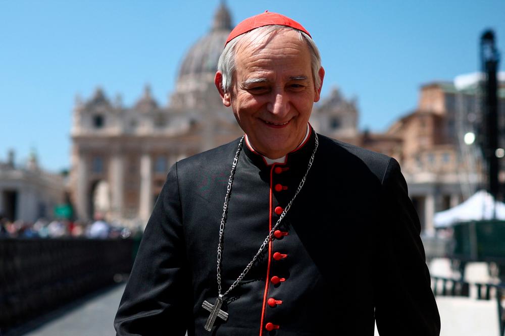 Cardinal Matteo Zuppi leaves after attending a general congregation meeting at the Vatican, as seen from Rome, Italy, April 30, 2025. REUTERSpix