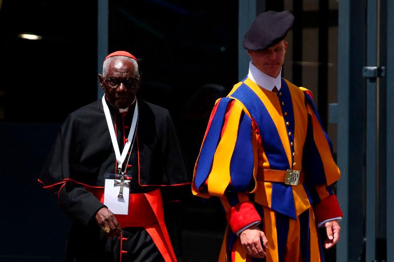 Cardinal Robert Sarah leaves after attending the general congregation meeting at the Vatican, as seen from Rome, Italy, May 2, 2025. REUTERSpix