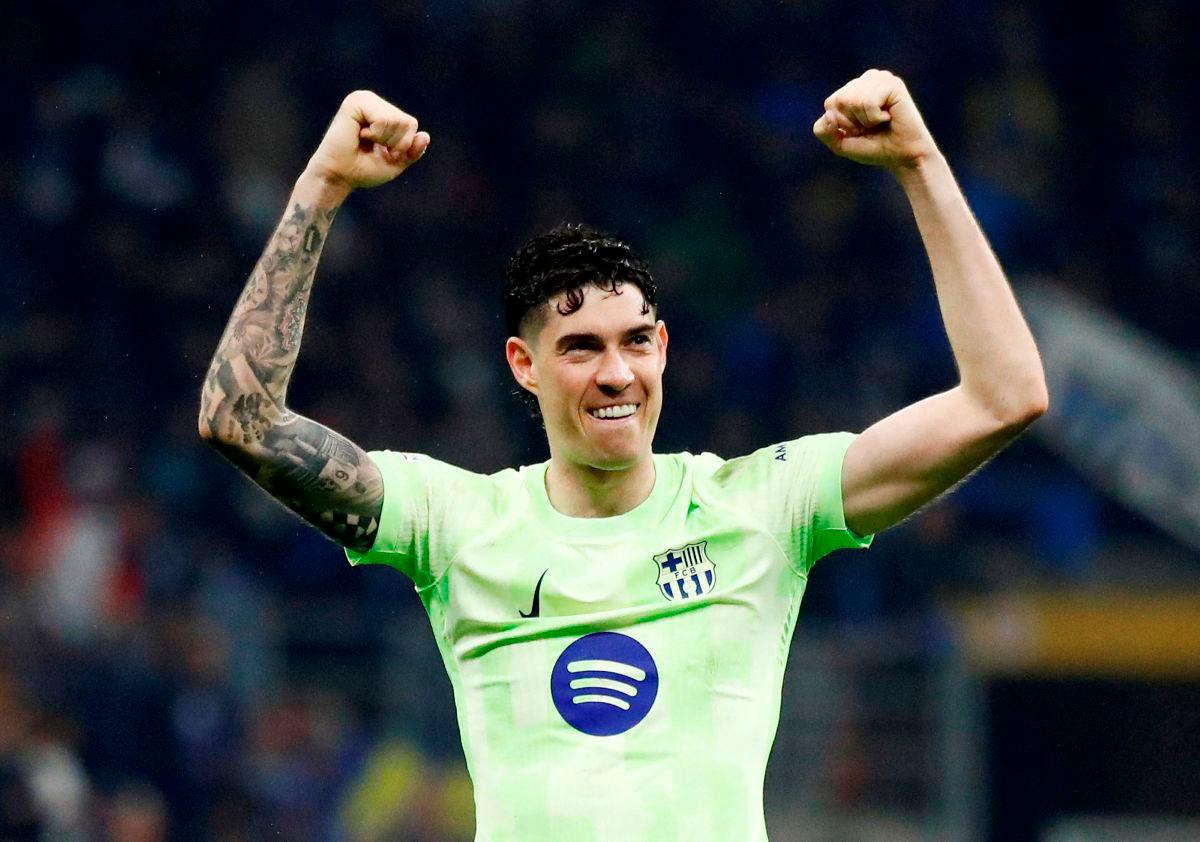 Inter Milan’s Alessandro Bastoni celebrates after the match REUTERSpix