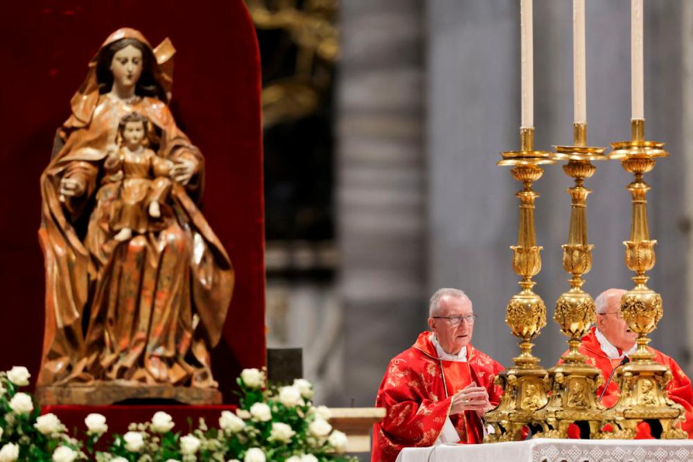 Cardinals attend the Holy Mass, celebrated for the election of the new pope, presided over by the Dean of the College of Cardinals, Cardinal Giovanni Battista Re, in St. Peter’s Basilica, at the Vatican, May 7, 2025. REUTERSpix