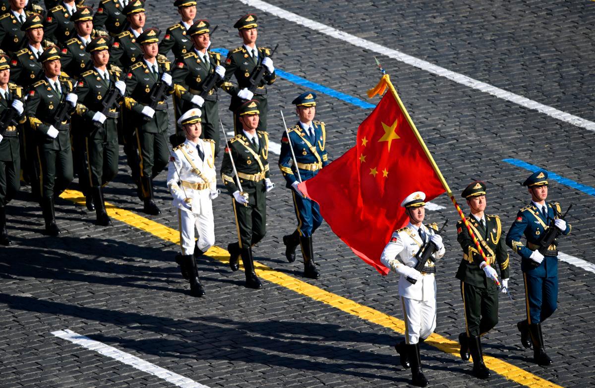 Chinese service members march before a military parade on Victory Day, marking the 80th anniversary of the victory over Nazi Germany in World War Two, in Red Square in central Moscow, Russia, May 9, 2025. Maxim Bogodvid/Host agency RIA Novosti/Handout via REUTERSpix