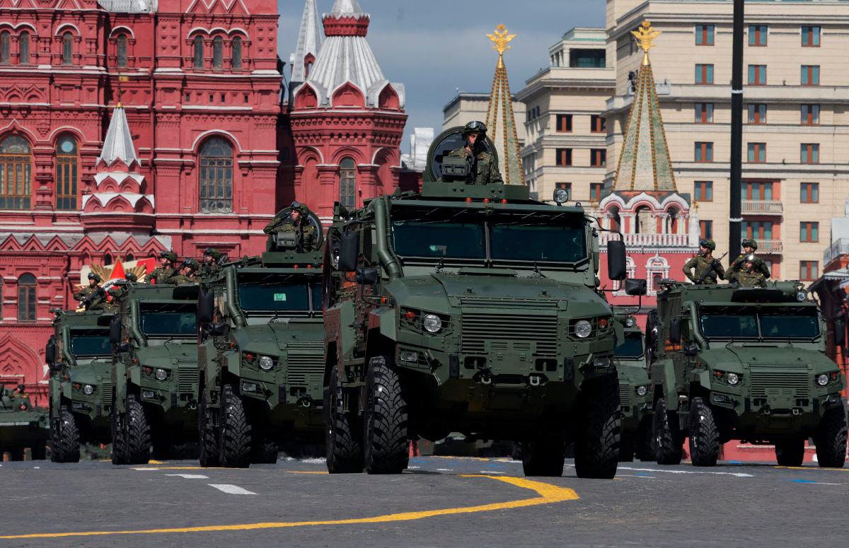 Russia’s Phoenix armoured fighting vehicles and Linza medical armoured vehicles drive in Red Square during a military parade on Victory Day, marking the 80th anniversary of the victory over Nazi Germany in World War Two, in Red Square in central Moscow, Russia, May 9, 2025. REUTERSpix