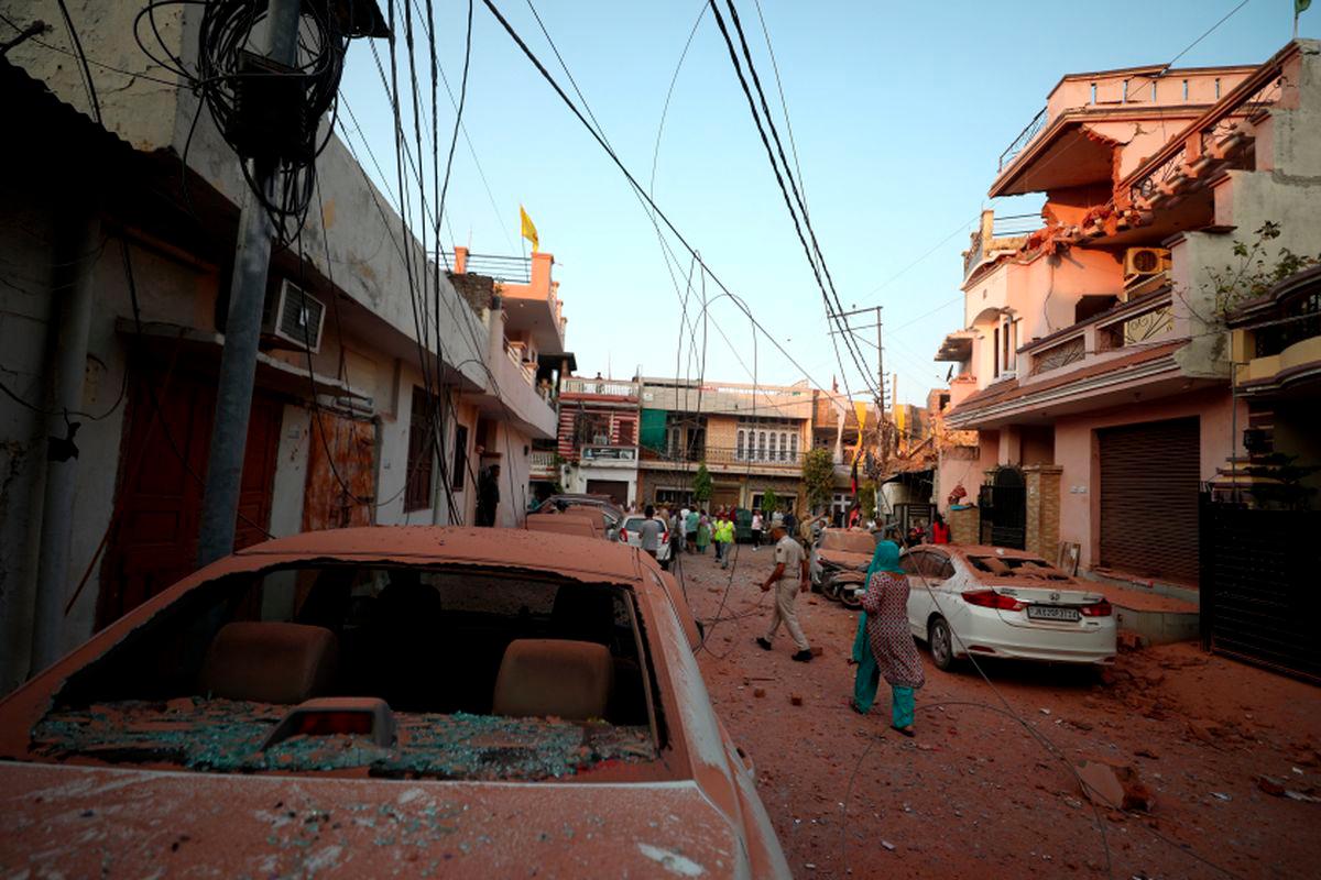 Damaged vehicles are seen in the neighbourhood, following Pakistan's military operation against India, in Rehari, Jammu, May 10, 2025. - REUTERSPIX
