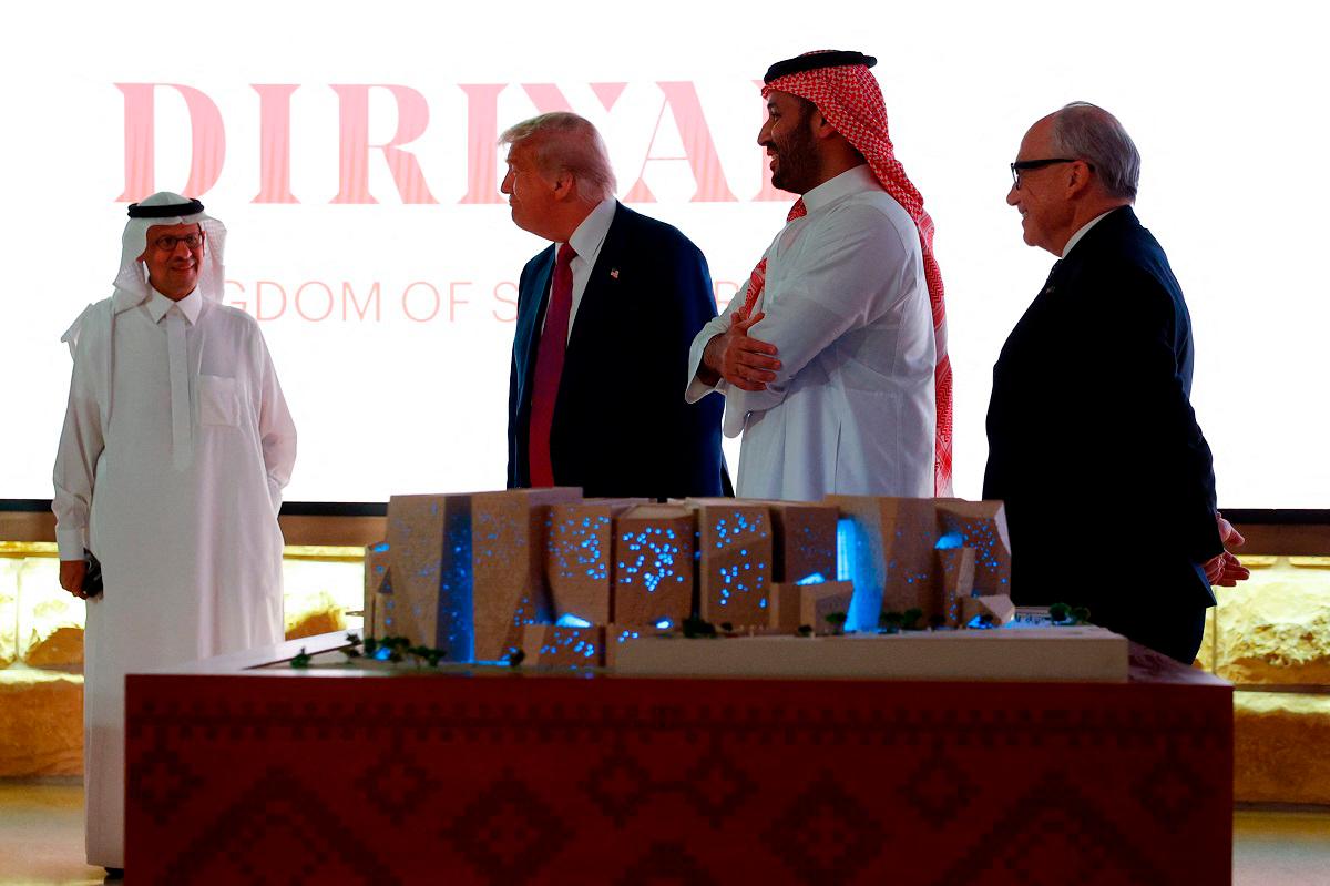 U.S. President Donald Trump and Saudi Crown Prince Mohammed Bin Salman stand during a visit to At-Turaif World Heritage Site, in Diriyah, Saudi Arabia, May 13, 2025. - REUTERS/Brian Snyder