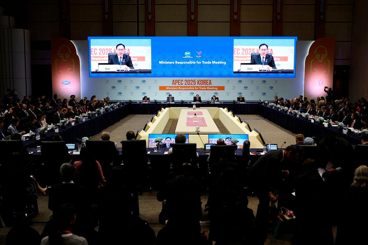 South Korea’s Trade Minister Cheong In-kyo speaks during the opening ceremony of APEC Ministers Responsible for Trade Meeting at International Convention Center in Seogwipo on Jeju island, South Korea, May 15, 2025. REUTERSpix