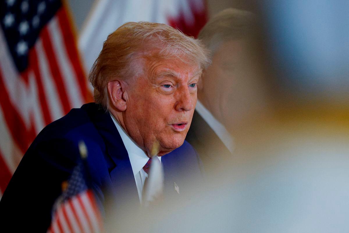 U.S. President Donald Trump speaks during a roundtable discussion in Doha, Qatar, May 15, 2025. REUTERSpix