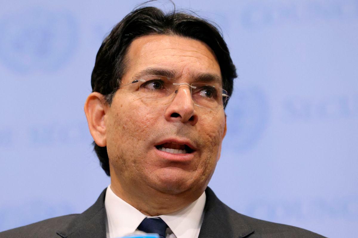 Israeli ambassador to the United Nations (UN) Danny Danon speaks on the situation in Gaza outside the United Nations Security Council at the UN headquarters in New York, U.S., May 15, 2025. REUTERSpix