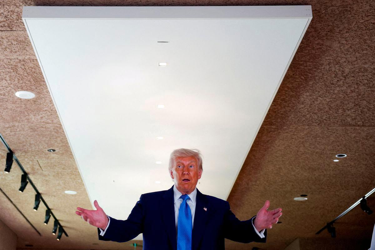 U.S. President Donald Trump speaks as he visits the Abrahamic Family House during the final stop of his Gulf visit, in Abu Dhabi, United Arab Emirates, May 16, 2025. - REUTERSPIX