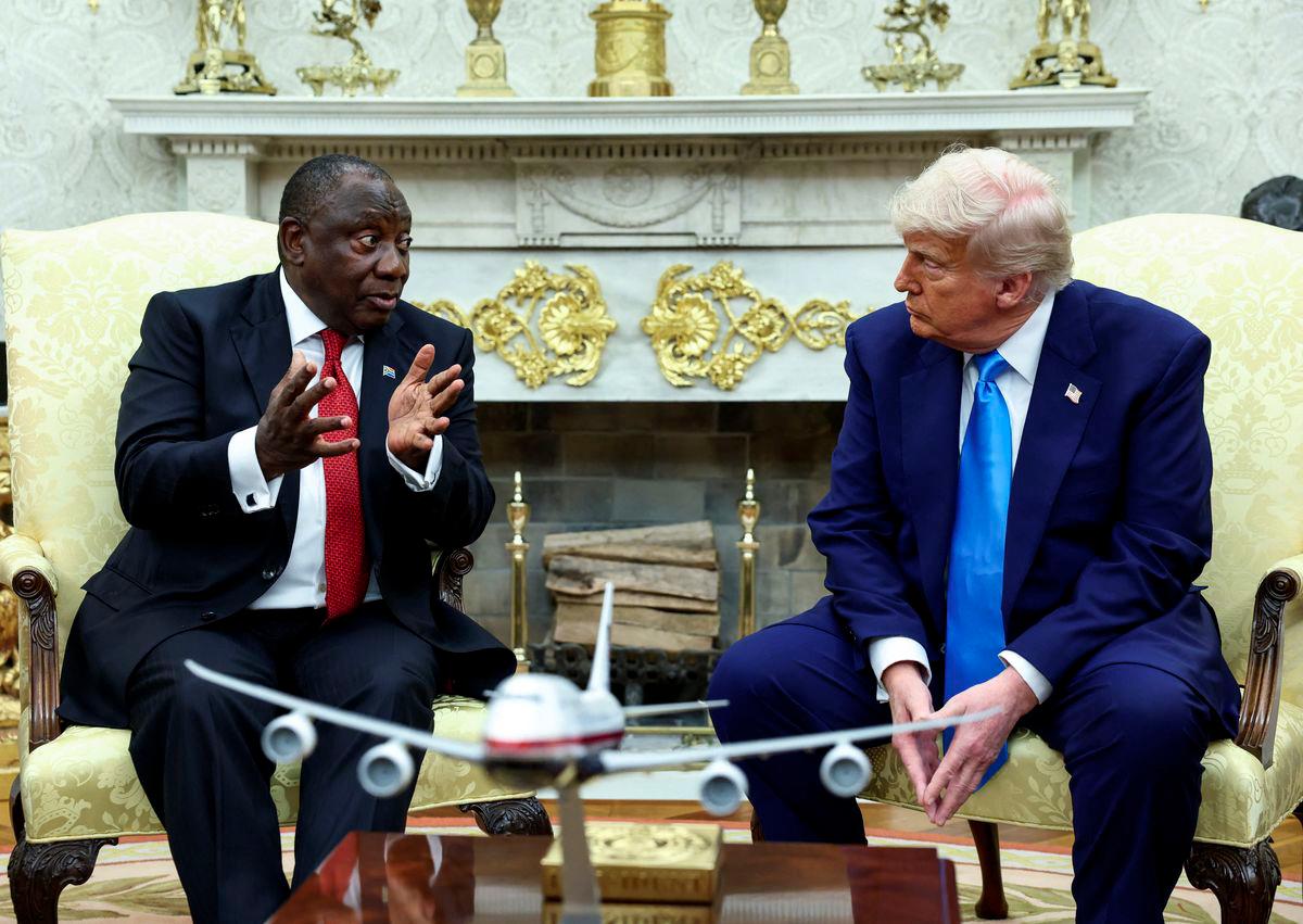 US President Donald Trump meets South African President Cyril Ramaphosa in the Oval Office of the White House in Washington, D.C., US, May 21, 2025. - REUTERSPIX