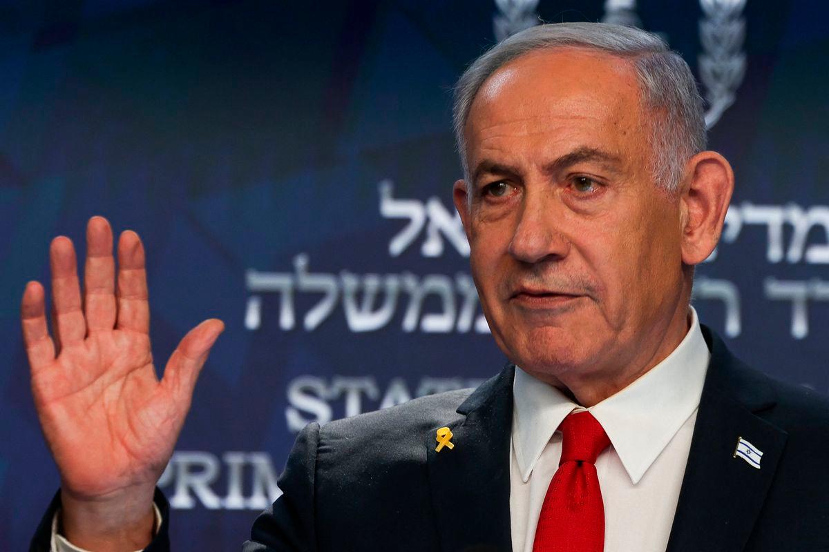 Israeli Prime Minister Benjamin Netanyahu speaks during a press conference, in Jerusalem, May 21, 2025. REUTERSpix