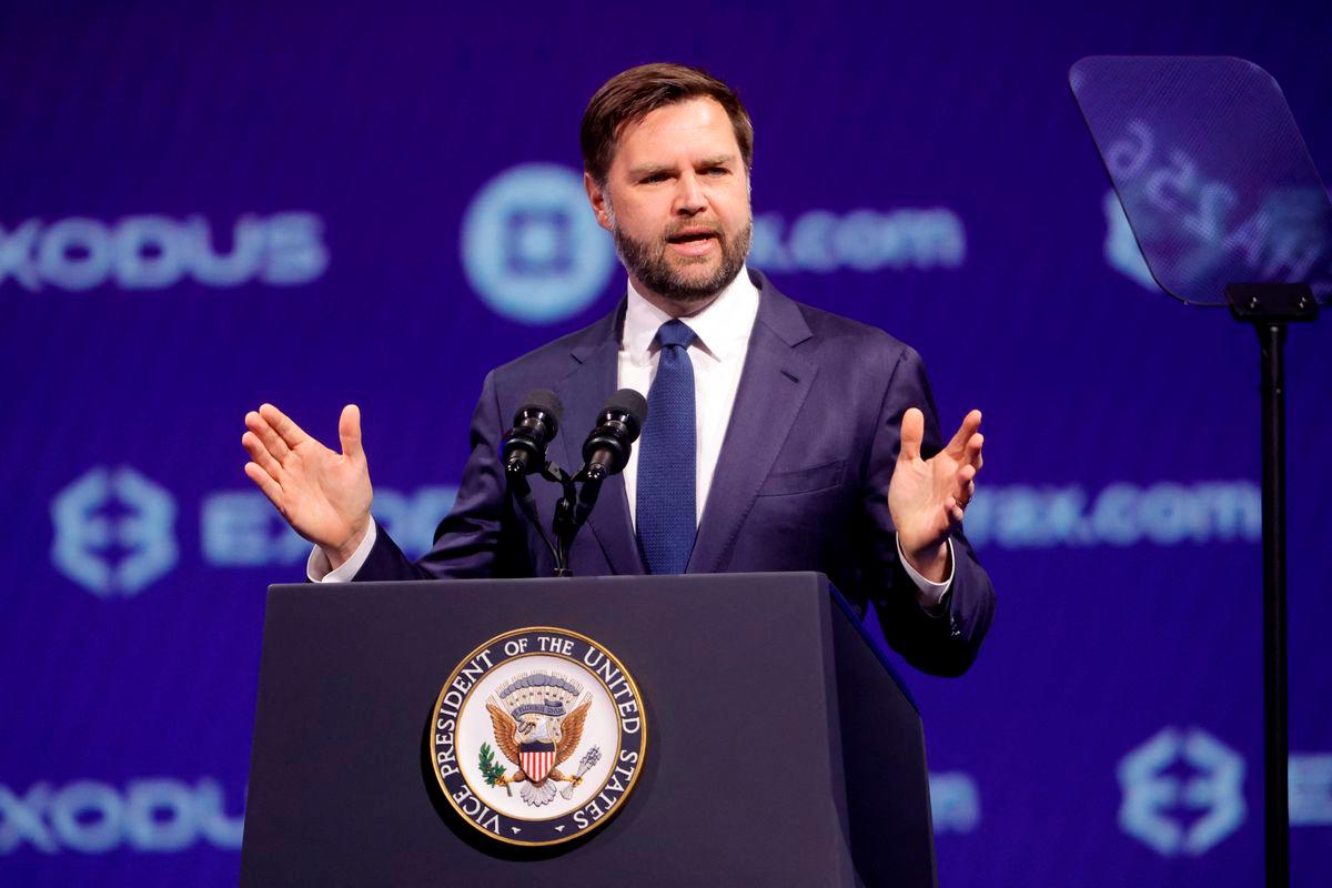 U.S. Vice President JD Vance speaks at a Bitcoin conference in Las Vegas, Nevada, U.S., May 28, 2025. REUTERSpix