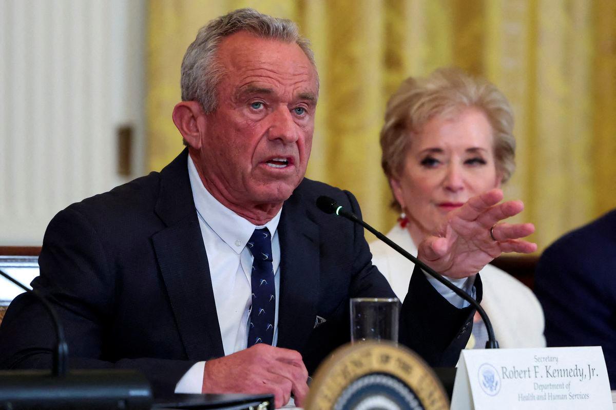 U.S. Health and Human Services (HHS) Secretary Robert F. Kennedy Jr. and Secretary of Education Linda McMahon attend a Make America Healthy Again (MAHA) Commission event, in the East Room of the White House in Washington, D.C., U.S., May 22, 2025. - REUTERSPIX