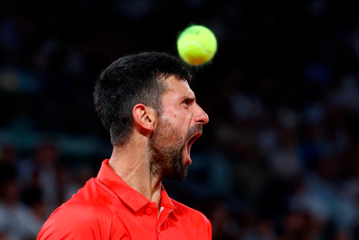 Novak Djokovic reacts during his third round match against Austria’s Filip Misolic REUTERS/Lisi Niesner