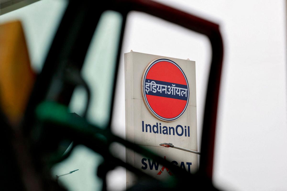 The logo of Indian Oil is pictured outside a fuel station in Baghola, Haryana, India, June 4, 2025. - REUTERSPIX